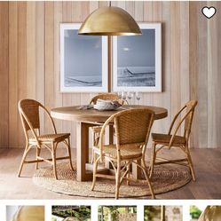 Pottery barn Sloane Metal Dome Pendant (30") light fixture. Was used for indoor over dining room table. Also has four extra rods to make longer. Has m