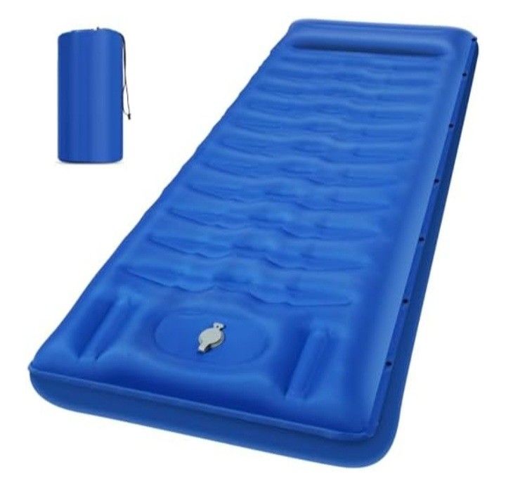 GLMNES Sleeping Pad, Ultralight Thicken Inflatable Sleeping Pad for Camping, Built-in- Pump