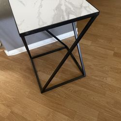 Marble Metal End Table