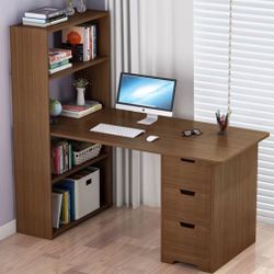 Simple children's desk with bookshelf 