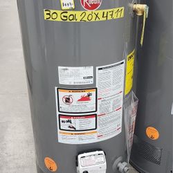New Water Heater 30 Gallons Nat Gas Rheem  with  Warranty  Garantia X Escrito 