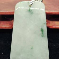 Burmese Jadeite Pendant  Safety Plague.