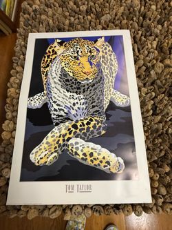 Vintage 1987 Tom, Taylor, leopard graphic art poster portal publications