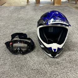 HJC Dirtbike Helmet and Goggles