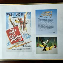 Goofy in “The Art of Skiing” (1941) Framed Disney Art Print – Classic Animation Collectible (11-040)