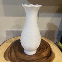 WHITE 9.5" x 3" OPAL LAMP CHIMNEY Hobnail MILK GLASS Hurricane Oil Shade 10906
