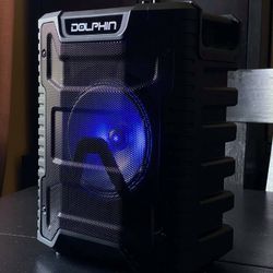 Speaker Bluetooth Karaoke Woofer 8" Inlambrico USB SD Card FM Radio Entrada Auxiliar Luces LED