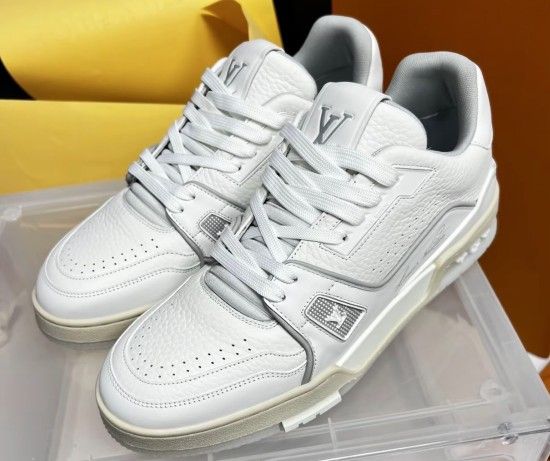 Cowhide White Cement Low-top Fashion Sneakers Unisex White