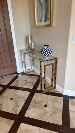 Modern Console Table Gold/Glass