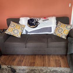 Charcoal Gray Sofa W/ Inside bed
