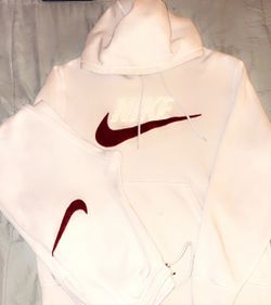 Cream and burgundy Nike Tech Sweatsuit