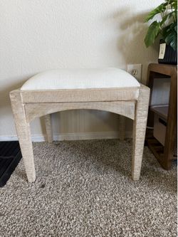 Textured wood vanity stool