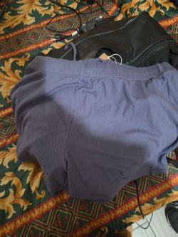 Blue Ribbed Drawstring Shorts