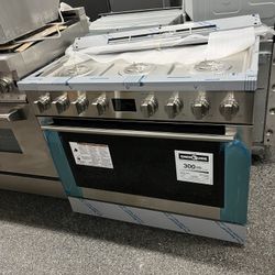New Electrolux Stainless Steel 36” Range Stove Dual Fuel Six Burners