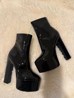 Black Patent Leather Platform Boots