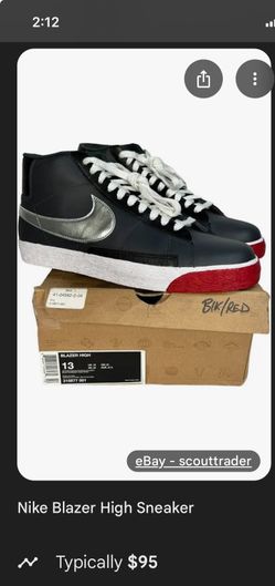 Nike blazer Black & Silver high Top-  Unisex 