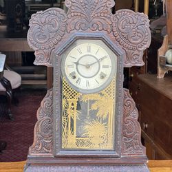 Antique Victorian Gingerbread Mantle Clock