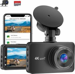 

Dash Cam Front and Rear 4k WiFi, 3 Inch Dash Camera for Cars with 1080P Rear Camera, Dual Dash Cam Included 64GB Card, Dashboard Cam