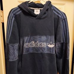 Adidas Three Stripe Sweatshirt With Hoodie