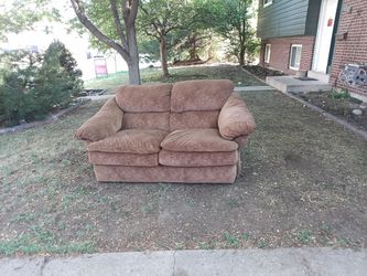 Brown Microfiber Loveseat Couch - Delivery Available