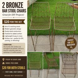 Bronze bar stools visible rust great for DIY