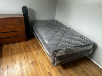 Twin size mattress,box and frame