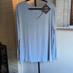 Long Sleeve Powder Blue Top