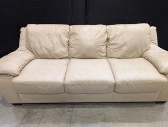 Italsofa Beige Leather Sofa