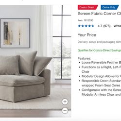 Costco Corner Piece Cloud couch Dupe - taupe