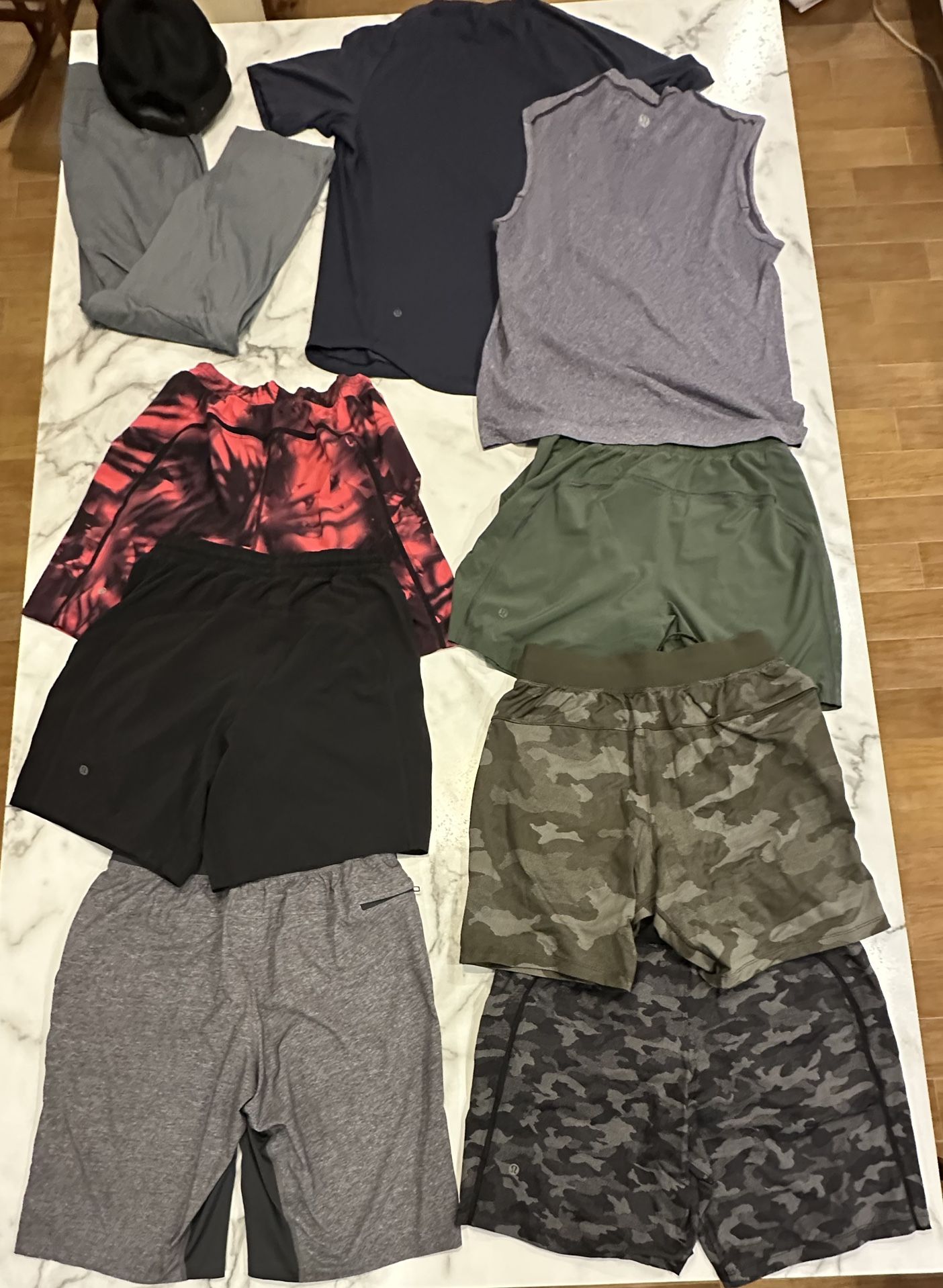 9 piece Men’s Lululemon Lot - Medium - Shorts, Joggers, Hat, Sleeveless Shirt