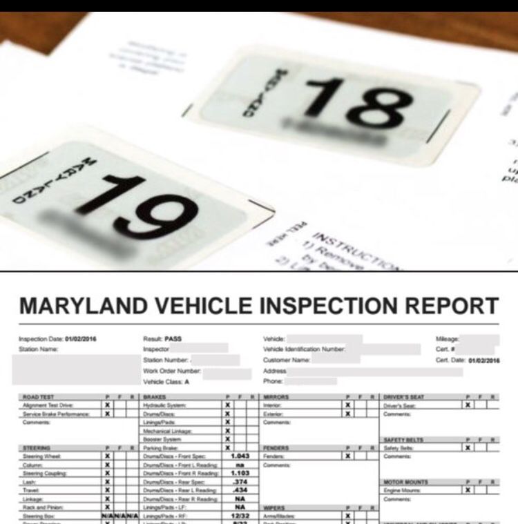 Maryland State inspection