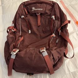 35L Wine Red Hiking Backpack With Rain Cover