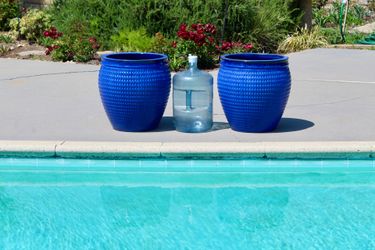 A pair of high end ceramic dimple planters