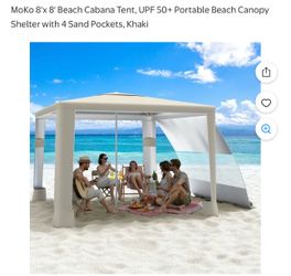 Portable 8'x 8' Beach Cabana Tent
