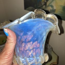 Amazing Opalescence Antique Glass Wall Light Fixture 