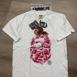 A Bathing Ape (BAPE) Pink Camo Big Ape Head Tee – Size L – Brand New w/ Tags
