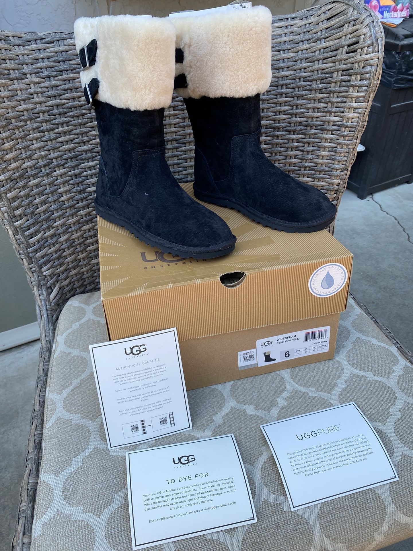 UGG Boots - W Beckham Black Women Size 6