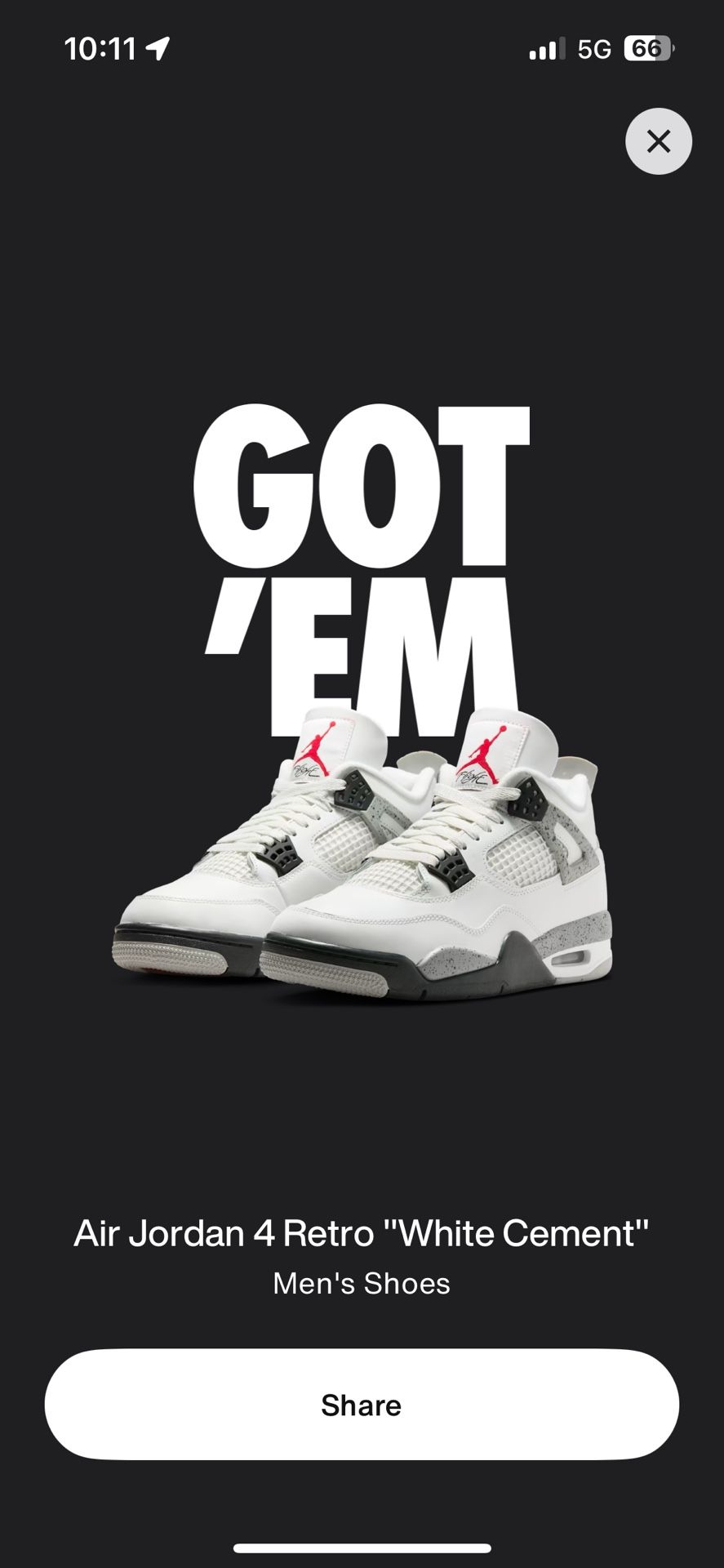 Jordan Cement 4s Size 11.5