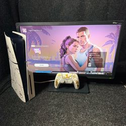 Ps5 Slim Disc 1TB Ghost of Yotei Edition with Controller & Cables