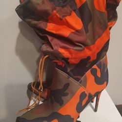 Orange Camouflage Boots