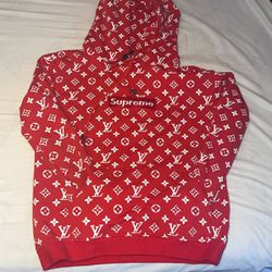 Supreme x Louis Vuitton Box Logo Red Hooded Hoodie Sweatshirt *BEST OFFER*