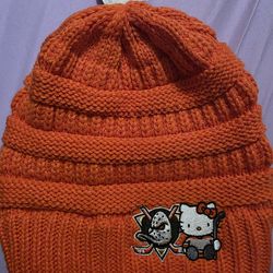 Orange hello kitty beanie