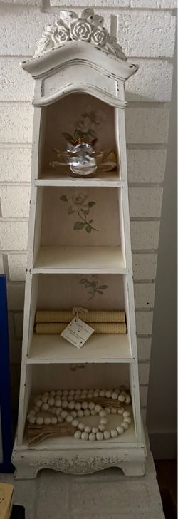 Shabby Chic White Wood Display Shelf- $80 OBO