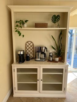Large Farmhouse Hutch / Display Cabinet with Glass Doors – 86” Tall