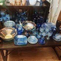 Blue depression glass sold all together