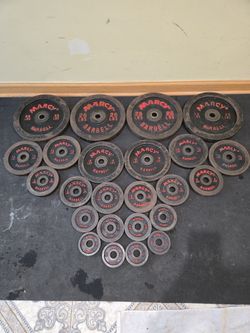 Complete 195lb Marcy Standard 1inch Weight Plate Set 