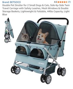 Pet stroller for 2 pets -light blue NEW