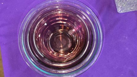 3 Vintage Pyrex  Glass Nesting Mixing Bowls  322 Cranberry 1 L 
323 Cranberry 1.5 L
325 Clear 2.5 Qt. With Lid
CR3V030