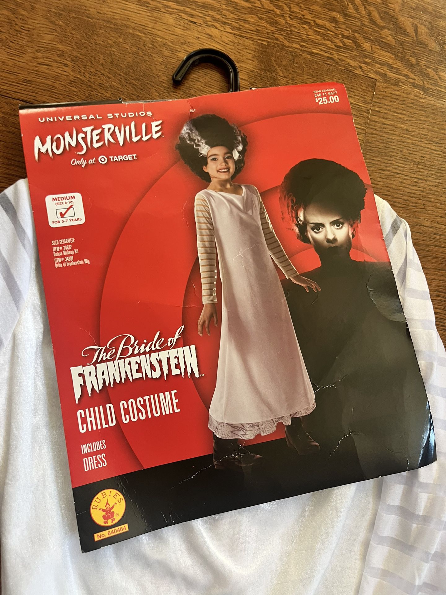 New! Bride Of Frankenstein Girl’s Halloween Costume Medium 8-10