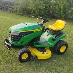 42"Cut S100 John Deere riding lawnmower runs cuts great 950 cash firm read full post